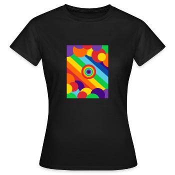 Rainbow Colours and Balls (Positive designs) - Women's T-Shirt - black - Front - AI Model Female 172 dark (172cm)