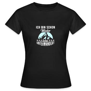 Wanderlust - Shirt Sport Berge Wanderlust Geschenk - Frauen T-Shirt - Schwarz - Vorne - AI Model Female 172 dark (172cm)