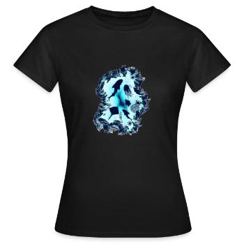 Sous l'eau dans la mer avec la vie marine pour les plongeurs - T-shirt Femme - noir - Devant - AI Model Female 172 dark (172cm)