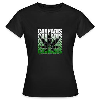 Feuille de Cannabis - T-shirt Femme - noir - Devant - AI Model Female 172 dark (172cm)