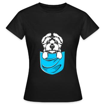 Maltese - Women's T-Shirt - black - Front - AI Model Female 172 dark (172cm)