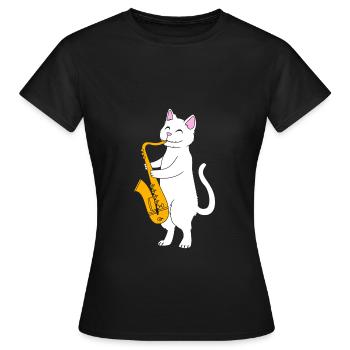 Saxophoniste saxophoniste - T-shirt Femme - noir - Devant - AI Model Female 172 dark (172cm)