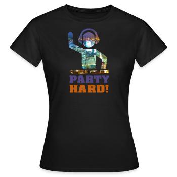 Party Hard! - T-shirt Femme - noir - Devant - AI Model Female 172 dark (172cm)