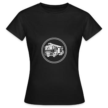 Camion de pompiers Brigade de pompiers - T-shirt Femme - noir - Devant - AI Model Female 172 dark (172cm)