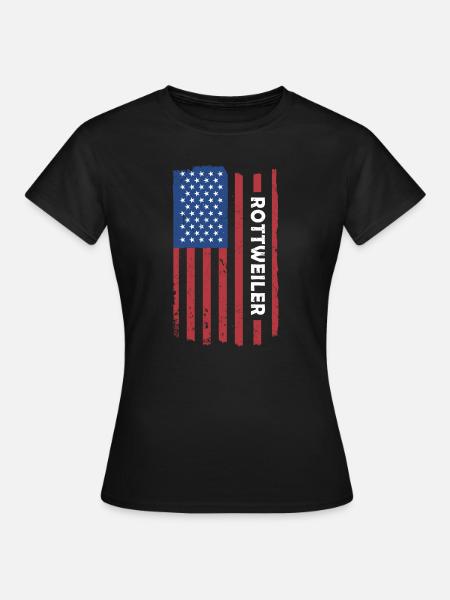 Rottweiler Us Flag - Frauen T-Shirt - Schwarz