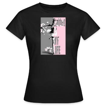 Ballett is my Life dancing teen - Women's T-Shirt - black - Front - AI Model Female 172 dark (172cm)