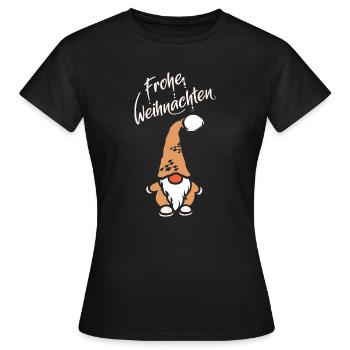 Joyeux Noël Symbole Diablotin Icône Barbe Blanche - T-shirt Femme - noir - Devant - AI Model Female 172 dark (172cm)