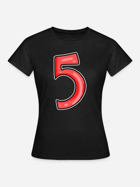 5 rot - Frauen T-Shirt - Schwarz