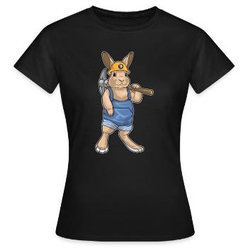 Hase Bergarbeiter Spitzhacke Bergbau - Frauen T-Shirt - Schwarz - Vorne - AI Model Female 172 dark (172cm)