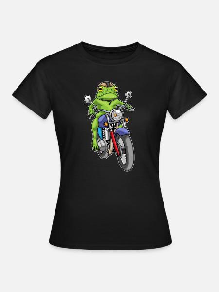Frosch Motorrad - Frauen T-Shirt - Schwarz