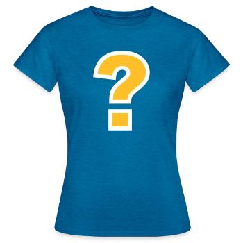 Question mark - Women's T-Shirt - antique blue sapphire heather - Front - AI Model Female 172 dark (172cm)