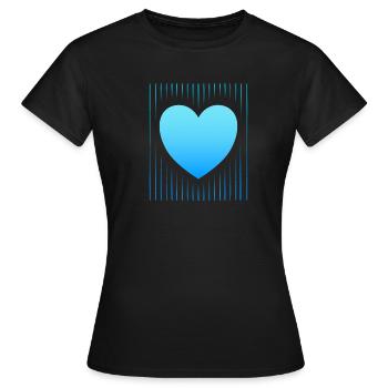 coeur bleu lignes bleues - T-shirt Femme - noir - Devant - AI Model Female 172 dark (172cm)