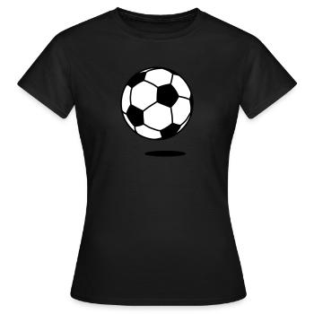 football with shadow / ball with shadow 2c - T-shirt Femme - noir - Devant - AI Model Female 172 dark (172cm)