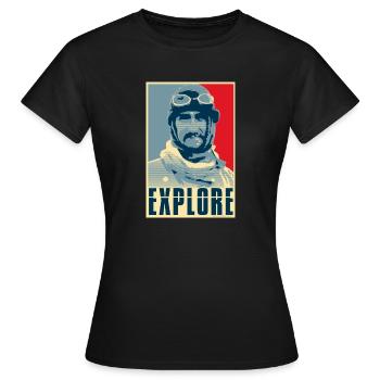 Explore - Women's T-Shirt - black - Front - AI Model Female 172 dark (172cm)