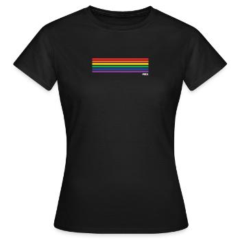 Retro LGBTQ Gay Pride Rainbow Flag - Women's T-Shirt - black - Front - AI Model Female 172 dark (172cm)