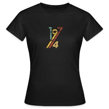 Retro 1974 Cool 70s Throwback Old School Vintage - Women's T-Shirt - black - Front - AI Model Female 172 dark (172cm)