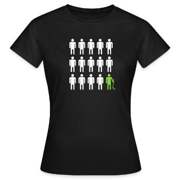 Lustiges Floorball Spieler Motiv Unihockey - Frauen T-Shirt - Schwarz - Vorne - AI Model Female 172 dark (172cm)