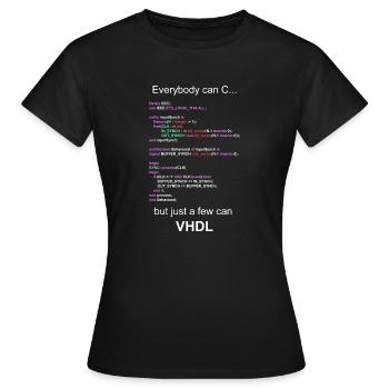 VHDL HDL FPGA Développeur Électrotechnique Ingénieur - T-shirt Femme - noir - Devant - AI Model Female 172 dark (172cm)