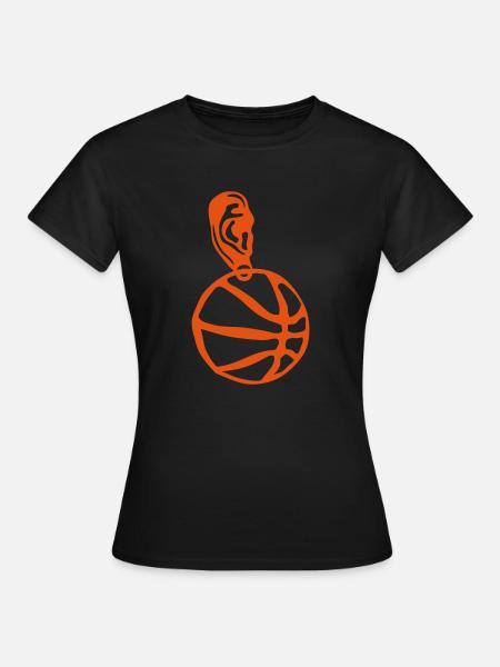Basketball Ohrring Ball - Frauen T-Shirt - Schwarz