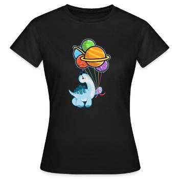 Netter kleiner Dinosaurier-Dinosaurier, planet - Frauen T-Shirt - Schwarz - Vorne - AI Model Female 172 dark (172cm)