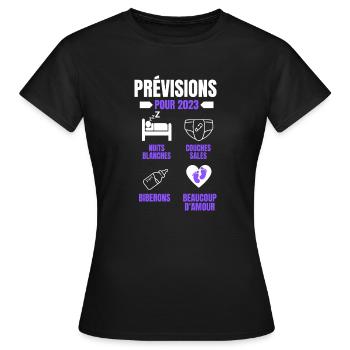 prévision pour 2023 - T-shirt Femme - noir - Devant - AI Model Female 172 dark (172cm)
