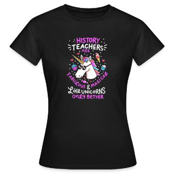 Professeur d’histoire École Histoire Professeur Cadeau - T-shirt Femme - noir - Devant - AI Model Female 172 dark (172cm)