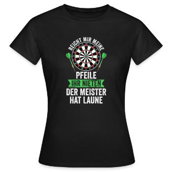 Darten Darts Dartscheibe Geschenk - Frauen T-Shirt - Schwarz - Vorne - AI Model Female 172 dark (172cm)