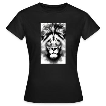 Lion noir et blanc - T-shirt Femme - noir - Devant - AI Model Female 172 dark (172cm)
