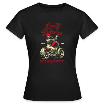 Ruhrpott Ladybiker - Frauen T-Shirt - Schwarz - Vorne - AI Model Female 172 dark (172cm)