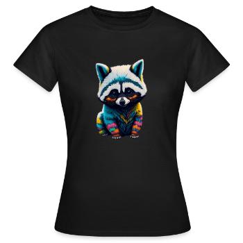 Racoton laveur 4 - T-shirt Femme - noir - Devant - AI Model Female 172 dark (172cm)