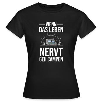 Wohnmobil Wohnwagen Camping Camper - Frauen T-Shirt - Schwarz - Vorne - AI Model Female 172 dark (172cm)