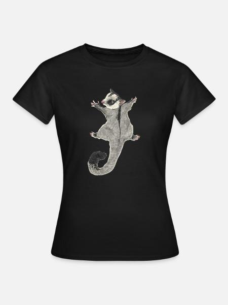 Kurzkopfgleitbeutler Sugar Glider - Frauen T-Shirt - Schwarz