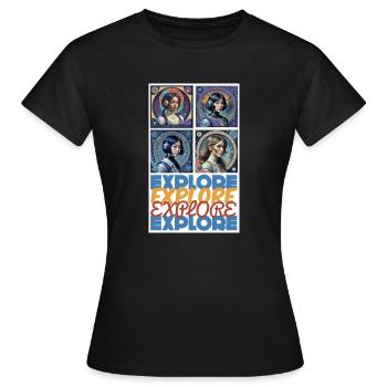 Erkunden Sie die Grenzen - Frauen T-Shirt - Schwarz - Vorne - AI Model Female 172 dark (172cm)
