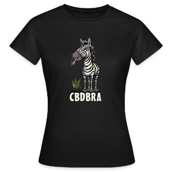 Kiffer Cannabis Kiffen THCbra Zebra mit Joint - Frauen T-Shirt - Schwarz - Vorne - AI Model Female 172 dark (172cm)