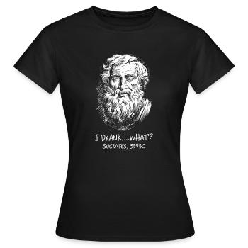 Philosophical humor for thinkers - Women's T-Shirt - black - Front - AI Model Female 172 dark (172cm)