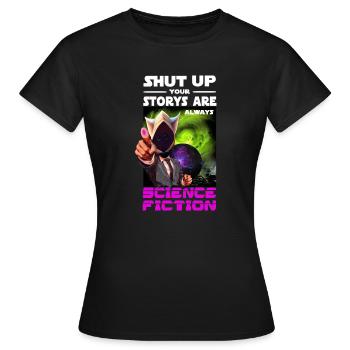Science Fiction Saying - Women's T-Shirt - black - Front - AI Model Female 172 dark (172cm)