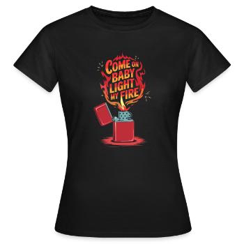Light My Fire: Lighter with Flames - Women's T-Shirt - black - Front - AI Model Female 172 dark (172cm)