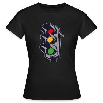 2541614 135318330 feux de circulation - T-shirt Femme - noir - Devant - AI Model Female 172 dark (172cm)