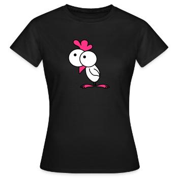 Surprised chick - Women's T-Shirt - black - Front - AI Model Female 172 dark (172cm)