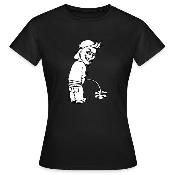 Pee Boy 2c - T-shirt Femme - noir - Devant - AI Model Female 172 dark (172cm)