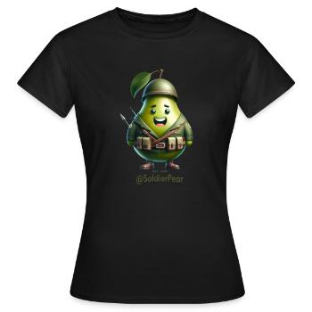 @SoldierPear - Frauen T-Shirt - Schwarz - Vorne - AI Model Female 172 dark (172cm)