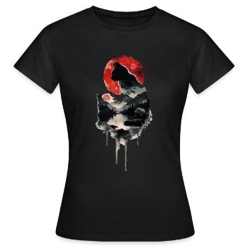 Black cat - Women's T-Shirt - black - Front - AI Model Female 172 dark (172cm)
