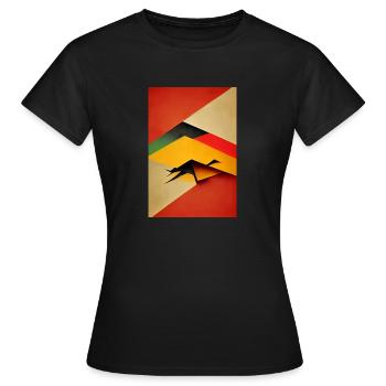 Rotes Bauhaus-Muster - Frauen T-Shirt - Schwarz - Vorne - AI Model Female 172 dark (172cm)