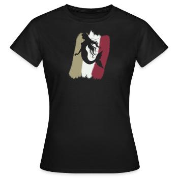 Meerjungfrau Flosse - Frauen T-Shirt - Schwarz - Vorne - AI Model Female 172 dark (172cm)