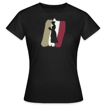 Lire l’auteur Roman - T-shirt Femme - noir - Devant - AI Model Female 172 dark (172cm)