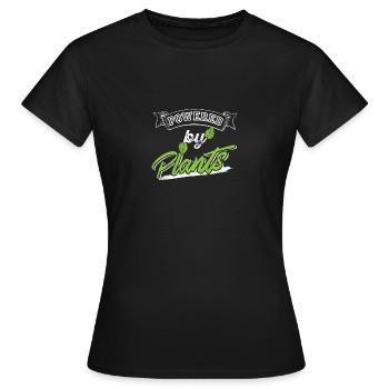 powered by plants - Women's T-Shirt - black - Front - AI Model Female 172 dark (172cm)
