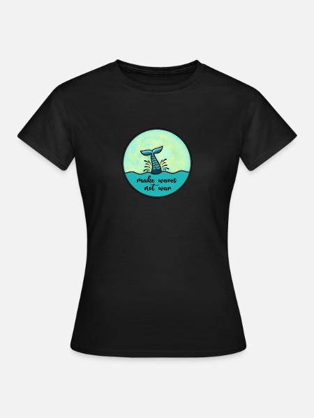Wellen machen, nicht Krieg - Frauen T-Shirt - Schwarz