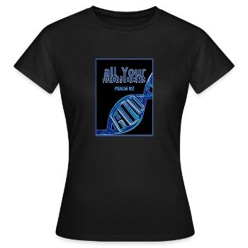 all YOUR wonders DNA - Women's T-Shirt - black - Front - AI Model Female 172 dark (172cm)