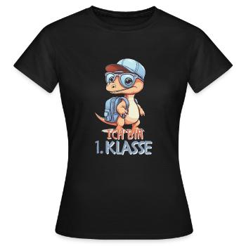 I'm 1st class. First-class elementary school student - Women's T-Shirt - black - Front - AI Model Female 172 dark (172cm)