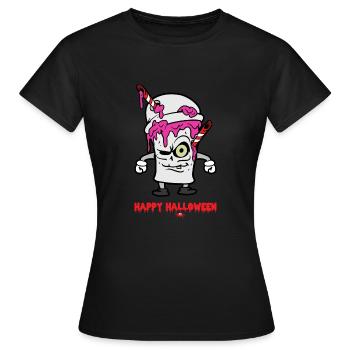 Halloween Monster Zombie Horror Trick or Treat - Women's T-Shirt - black - Front - AI Model Female 172 dark (172cm)